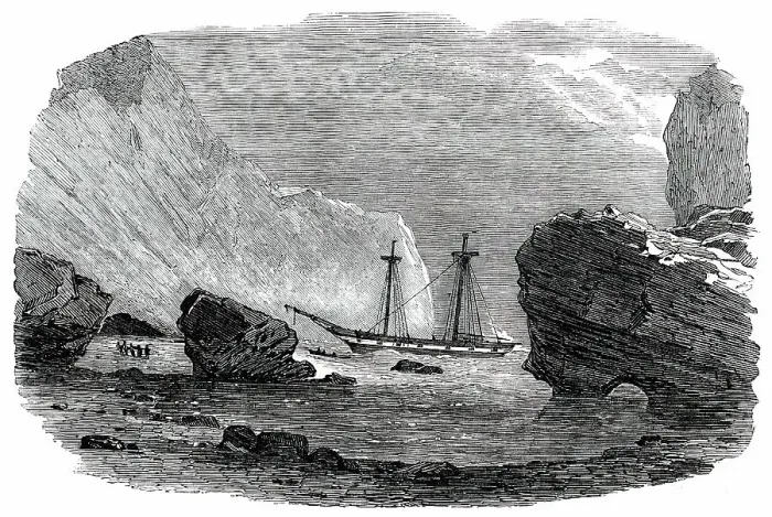 Framed Print : Wreck of the Brig Retriever, in the Boccases, Trinidad, 1850. Creator: Unknown. Wreck of the Brig Retriever, in the Boccases, Trinidad, 1850. Creator: Unknown Framed Print : Wreck of the Brig Retriever, in the Boccases, Trinidad, 1850. Creator: Unknown. Wreck of the Brig Retriever, in the Boccases, Trinidad, 1850. Creator: Unknown