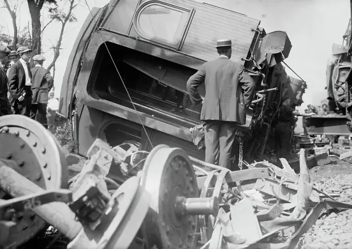 Framed Print : Wreck of car Chrisholm, 1913. Creator: Bain News Service Framed Print : Wreck of car Chrisholm, 1913. Creator: Bain News Service
