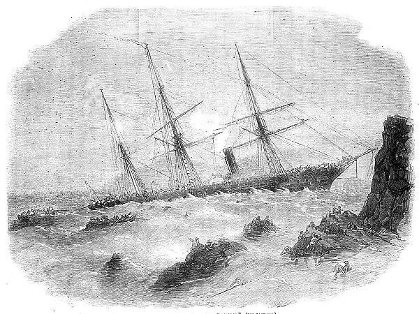 Wreck of the Chilian Steamer 'Cazador', 1856. Creator: Smyth. Wreck of the Chilian Steamer 'Cazador', 1856. Creator: Smyth