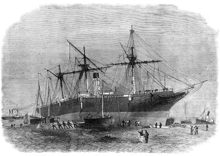 Framed Print : Wreck of the Montreal Ocean Steam-Ship Company's mail-steamer Jura, Crosby Point...Liverpool, 1864. Creator: Smyth Framed Print : Wreck of the Montreal Ocean Steam-Ship Company's mail-steamer Jura, Crosby Point...Liverpool, 1864. Creator: Smyth