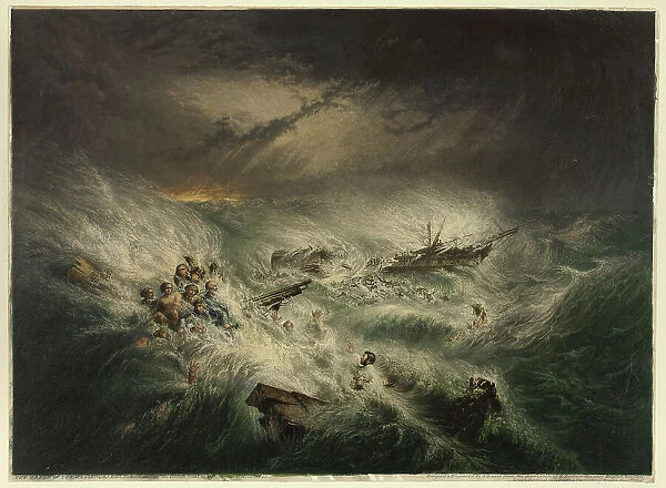 The Wreck of the Reliance (November 12, 1842), November 1, 1843. Creator: George Baxter