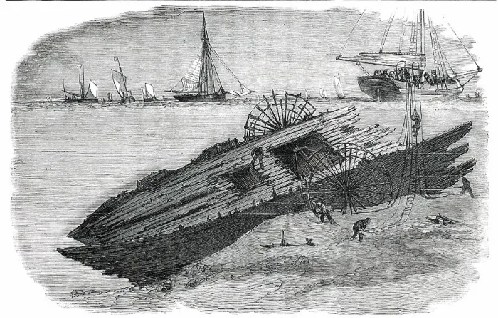 Framed Print : Wreck of the Royal Adelaide Steam-Ship, 1850. Creator: Unknown. Wreck of the Royal Adelaide Steam-Ship, 1850. Creator: Unknown Framed Print : Wreck of the Royal Adelaide Steam-Ship, 1850. Creator: Unknown. Wreck of the Royal Adelaide Steam-Ship, 1850. Creator: Unknown