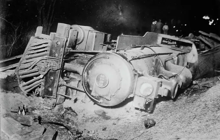 Framed Print : Wreck of teachers train, 1911. Creator: Bain News Service Framed Print : Wreck of teachers train, 1911. Creator: Bain News Service