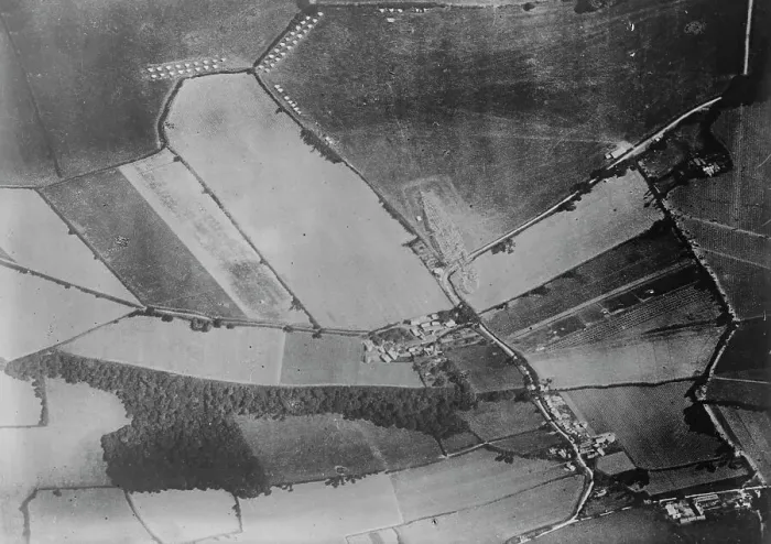 Framed Print : Wrecked Zeppelin from plane in Eng. [i.e. England], 1916. Creator: Bain News Service