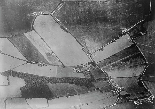 Wrecked Zeppelin from plane in Eng. [i.e. England], 1916. Creator: Bain News Service