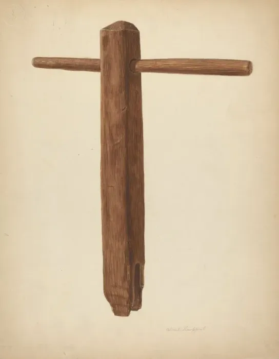 Framed Print : Wrench for Tightening Rope Bed, c. 1939. Creator: Albert Geuppert Framed Print : Wrench for Tightening Rope Bed, c. 1939. Creator: Albert Geuppert