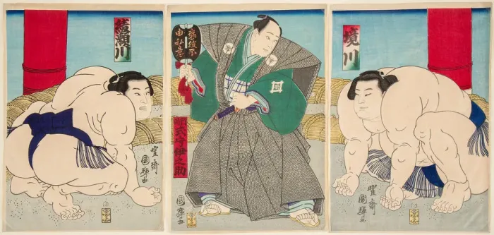 Framed Print : Wrestling match Shakaigawa vs Ayasemawa, 1873 Framed Print : Wrestling match Shakaigawa vs Ayasemawa, 1873