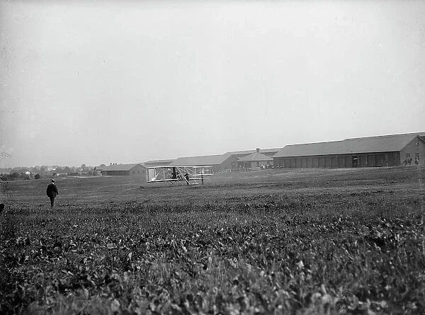 Wright Flights, Fort Myer, Va, July 1909 - First Army Flights; View of Wright Plane, 1909 July. Creator: Harris & Ewing. Wright Flights, Fort Myer, Va, July 1909 - First Army Flights; View of Wright Plane, 1909 July. Creator: Harris & Ewing