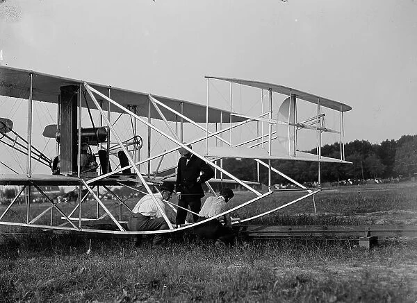 Wright Flights, Fort Myer, Va, July 1909 - First Army Flights; Wilbur And Orville Wright... Creator: Harris & Ewing. Wright Flights, Fort Myer, Va, July 1909 - First Army Flights; Wilbur And Orville Wright... Creator: Harris & Ewing