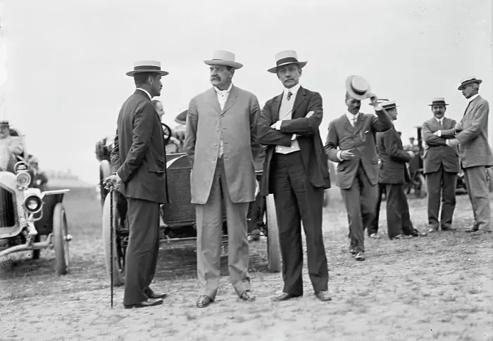 Framed Print : Wright Flights, Fort Myer, Va, July 1909 - Spectators: Robert Bacon; Sec. of War Dickinson... Creator: Harris & Ewing. Wright Flights, Fort Myer, Va, July 1909 - Spectators: Robert Bacon; Sec. of War Dickinson... Creator: Harris & Ewing Framed Print : Wright Flights, Fort Myer, Va, July 1909 - Spectators: Robert Bacon; Sec. of War Dickinson... Creator: Harris & Ewing. Wright Flights, Fort Myer, Va, July 1909 - Spectators: Robert Bacon; Sec. of War Dickinson... Creator: Harris & Ewing