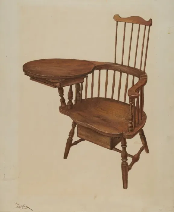 Framed Print : Writing Armchair, 1940. Creator: Rolland Livingstone Framed Print : Writing Armchair, 1940. Creator: Rolland Livingstone