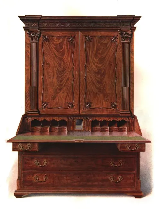 Framed Print : Writing cabinet, 1906. Artist: Shirley Slocombe Framed Print : Writing cabinet, 1906. Artist: Shirley Slocombe