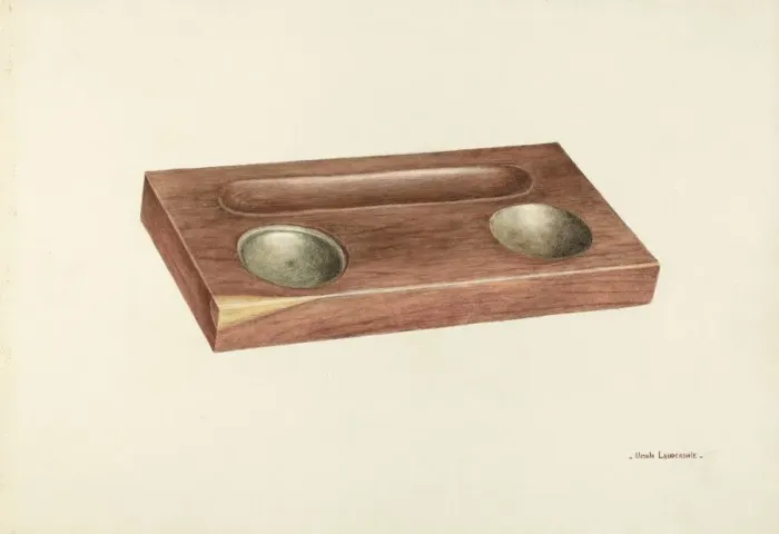 Framed Print : Writing Desk Set, c. 1939. Creator: Ursula Lauderdale Framed Print : Writing Desk Set, c. 1939. Creator: Ursula Lauderdale