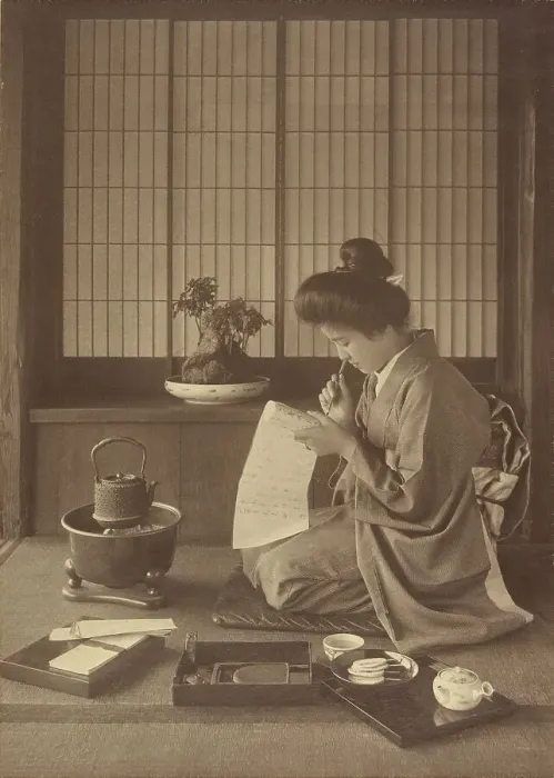 Framed Print : Writing a Letter, 1904-1910. Creator: Herbert Ponting Framed Print : Writing a Letter, 1904-1910. Creator: Herbert Ponting