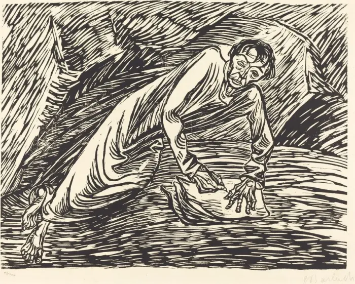 Framed Print : The Writing Prophet (Saint John on Patmos), 1919. Creator: Ernst Barlach Framed Print : The Writing Prophet (Saint John on Patmos), 1919. Creator: Ernst Barlach