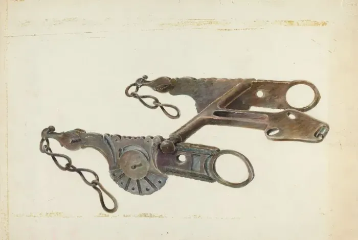 Framed Print : Wrought Iron Bit, 1935 / 1942. Creator: Gerald Transpota Framed Print : Wrought Iron Bit, 1935 / 1942. Creator: Gerald Transpota