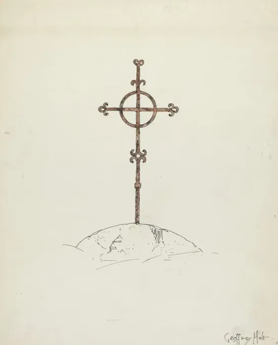 Framed Print : Wrought Iron Cross, 1935 / 1942. Creator: Geoffrey Holt Framed Print : Wrought Iron Cross, 1935 / 1942. Creator: Geoffrey Holt