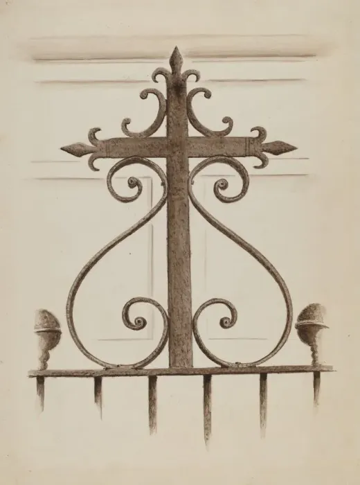 Framed Print : Wrought Iron Cross, 1935 / 1942. Creator: Unknown Framed Print : Wrought Iron Cross, 1935 / 1942. Creator: Unknown