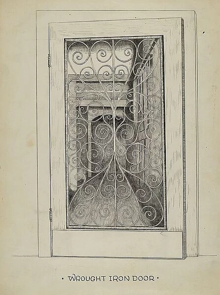 Wrought Iron Door, c. 1936. Creator: Ray Price