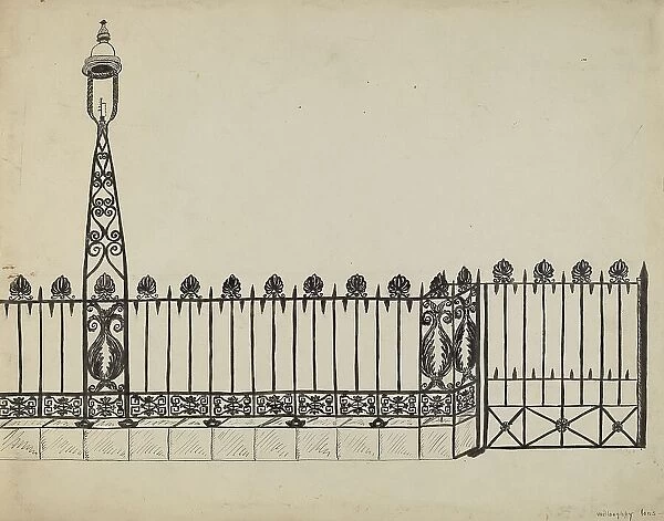 Wrought Iron Fence, 1935 / 1942. Creator: David P. Willoughby
