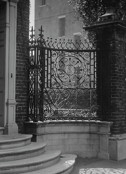 Wrought iron fence of the George Edwards House, 14 Laguerre [i.e. Legare Street]... c1920-c1926. Creator: Arnold Genthe
