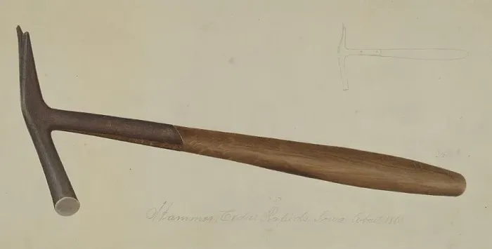 Framed Print : Wrought Iron Hammer, c. 1938. Creator: George C. Brown Framed Print : Wrought Iron Hammer, c. 1938. Creator: George C. Brown