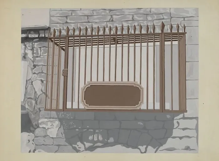 Framed Print : Wrought Iron Railing, c. 1936. Creator: Joseph L. Boyd Framed Print : Wrought Iron Railing, c. 1936. Creator: Joseph L. Boyd