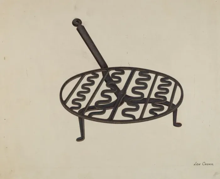 Framed Print : Wrought Iron Trivet, c. 1941. Creator: Lon Cronk Framed Print : Wrought Iron Trivet, c. 1941. Creator: Lon Cronk