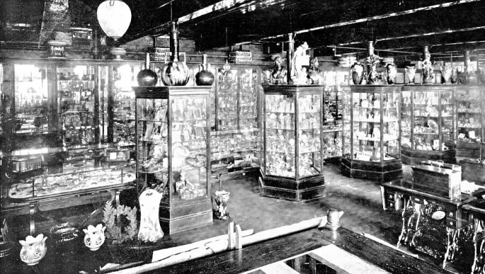 Framed Print : Wrought by the Silversmith: in the Silver Show Room, 1909. Creator: Unknown Framed Print : Wrought by the Silversmith: in the Silver Show Room, 1909. Creator: Unknown