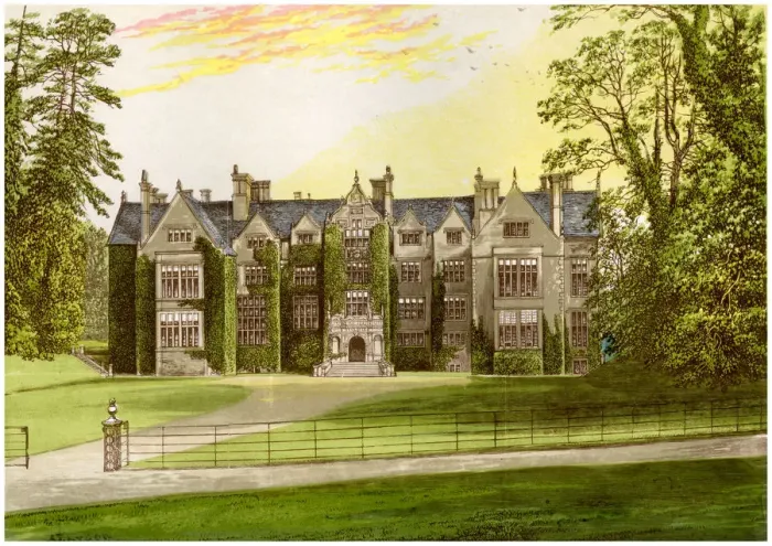 Framed Print : Wroxton Abbey, Oxfordshire, home of the North family, c1880 Framed Print : Wroxton Abbey, Oxfordshire, home of the North family, c1880