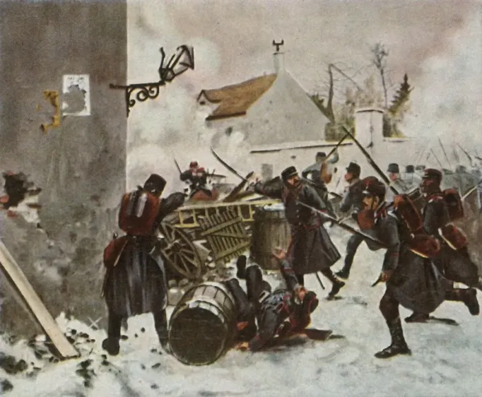Framed Print : The Württemberg Division at Champigny, 2 December 1870, (1936). Creator: Unknown