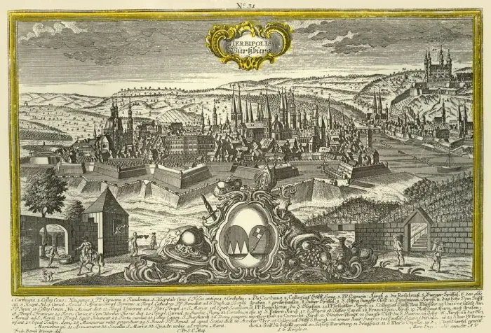Framed Print : Würzburg, c1740. Creator: Johann Georg Ringlin Framed Print : Würzburg, c1740. Creator: Johann Georg Ringlin
