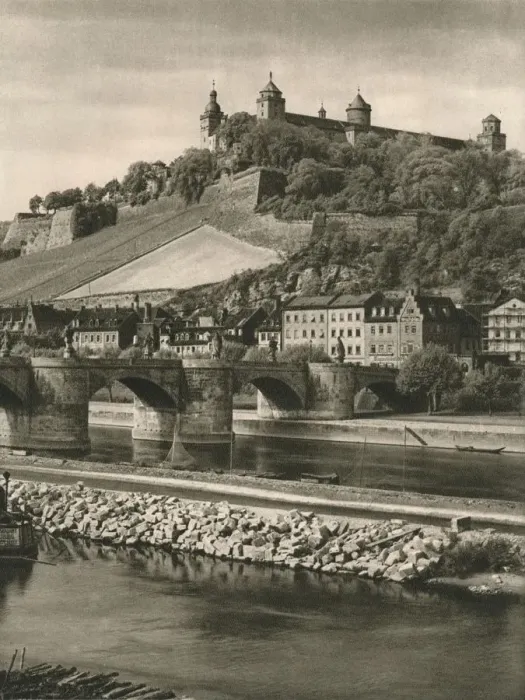 Framed Print : Wurzburg - Old Main Bridge and Marienberg-Fortress, 1931. Artist: Kurt Hielscher Framed Print : Wurzburg - Old Main Bridge and Marienberg-Fortress, 1931. Artist: Kurt Hielscher