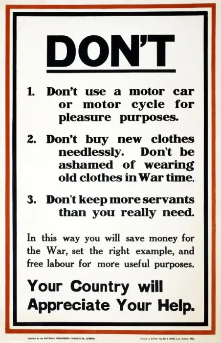 Framed Print : WW1 Poster appealing to the public to support the war effort by being frugal, 1917 Framed Print : WW1 Poster appealing to the public to support the war effort by being frugal, 1917