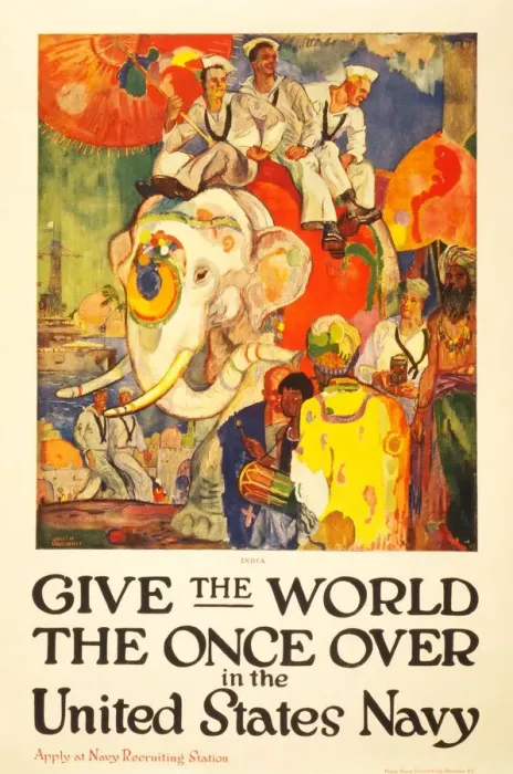 Framed Print : WW1 Recruitment Poster for the US Navy, 1919