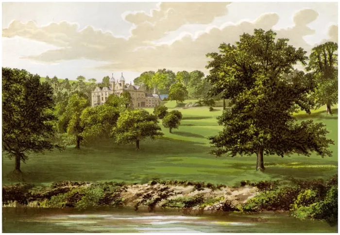 Framed Print : Wyaston Leys, Herefordshire, home of the Bannerman family, c1880 Framed Print : Wyaston Leys, Herefordshire, home of the Bannerman family, c1880