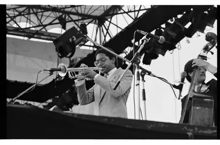 Framed Print : Wynton Marsalis, Knebworth, 1982. Artist: Brian O Connor Framed Print : Wynton Marsalis, Knebworth, 1982. Artist: Brian O Connor