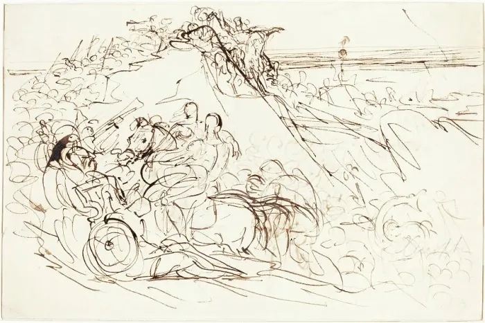 Framed Print : Xenophon and the Greeks Sighting the Sea [recto]. Creator: Benjamin Robert Haydon