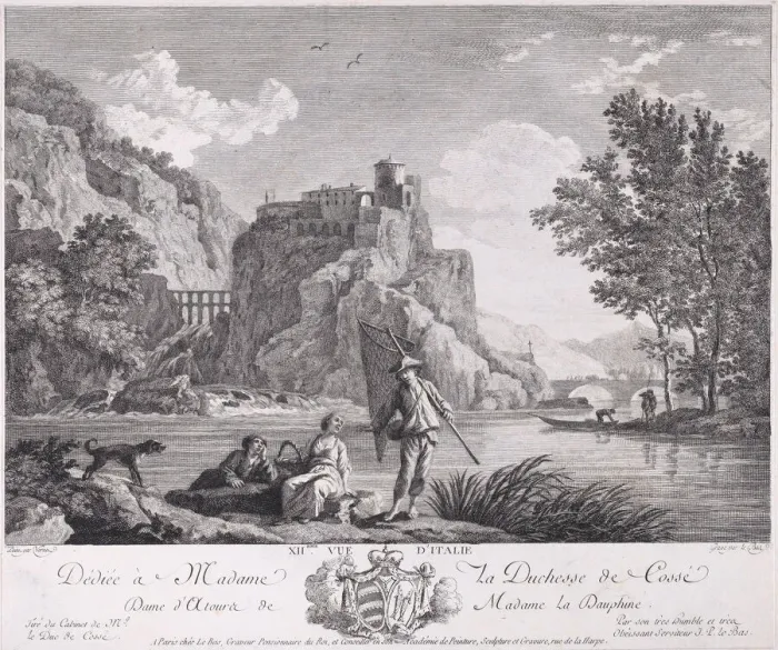Framed Print : XIIeme Vue d Italie. Le Bas, 18th century. Creator: Unknown Framed Print : XIIeme Vue d Italie. Le Bas, 18th century. Creator: Unknown