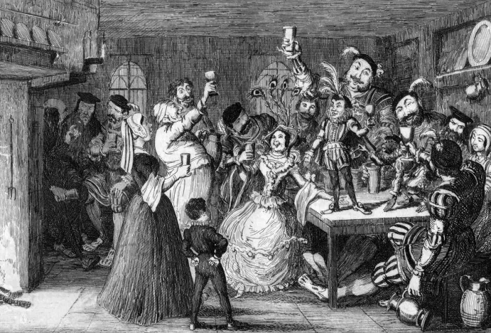 Framed Print : Xit, now Sir Narcissus le Grand, entertaining his friends on his wedding day, 1840. Artist: George Cruikshank Framed Print : Xit, now Sir Narcissus le Grand, entertaining his friends on his wedding day, 1840. Artist: George Cruikshank