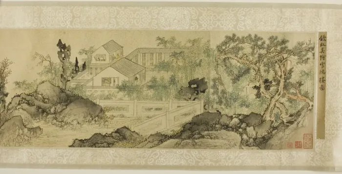 Framed Print : The Xuehong Pavilion in a Scholars Garden, Qing dynasty (1644-1911), 1831