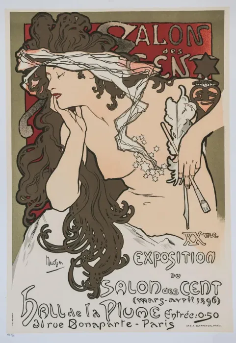Framed Print : XXeme exposition du Salon des Cent, 1896. Creator: Mucha, Alfons Marie (1860-1939) Framed Print : XXeme exposition du Salon des Cent, 1896. Creator: Mucha, Alfons Marie (1860-1939)