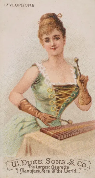 Framed Print : Xylophone, from the Musical Instruments series (N82) for Duke brand cigarettes, 1888 Framed Print : Xylophone, from the Musical Instruments series (N82) for Duke brand cigarettes, 1888