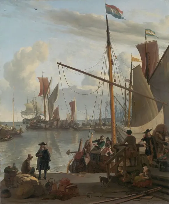 Framed Print : The Y at Amsterdam, seen from the Mosselsteiger (mussel pier), 1673. Creator: Ludolf Backhuysen I Framed Print : The Y at Amsterdam, seen from the Mosselsteiger (mussel pier), 1673. Creator: Ludolf Backhuysen I