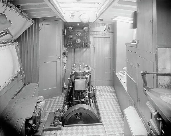 Yacht Althea, engine room, between 1907 and 1915. Creator: Unknown