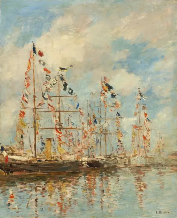 Framed Print : Yacht Basin at Trouville-Deauville, probably 1895 / 1896. Creator: Eugene Louis Boudin Framed Print : Yacht Basin at Trouville-Deauville, probably 1895 / 1896. Creator: Eugene Louis Boudin