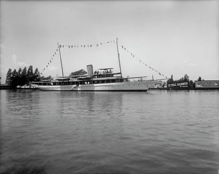 Framed Print : Yacht Caroline of Toledo, St. Clair Flats, Mich. between 1909 and 1915. Creator: Unknown Framed Print : Yacht Caroline of Toledo, St. Clair Flats, Mich. between 1909 and 1915. Creator: Unknown
