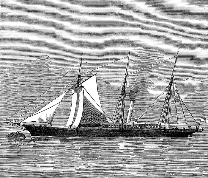 Framed Print : The yacht Deerhound, lately captured off the coast of Spain, 1873. Creator: Unknown Framed Print : The yacht Deerhound, lately captured off the coast of Spain, 1873. Creator: Unknown