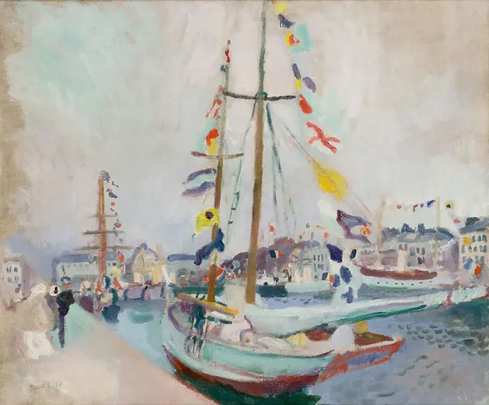 Framed Print : Yacht with Flags at Le Havre. Creator: Dufy, Raoul (1877-1953) Framed Print : Yacht with Flags at Le Havre. Creator: Dufy, Raoul (1877-1953)