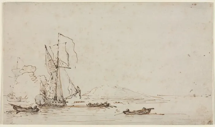 Framed Print : Yacht Receiving Salute, c. 1700. Creator: Willem van de Velde (Dutch, c. 1611-1693) Framed Print : Yacht Receiving Salute, c. 1700. Creator: Willem van de Velde (Dutch, c. 1611-1693)